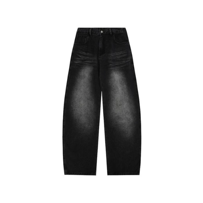 جينز رجالي للربيع والخريف جديد شارع العليا عادية ريترو مستقيم أنبوب فضفاض أمريكي شارع العليا واسعة الساق السراويل الطويلة #3