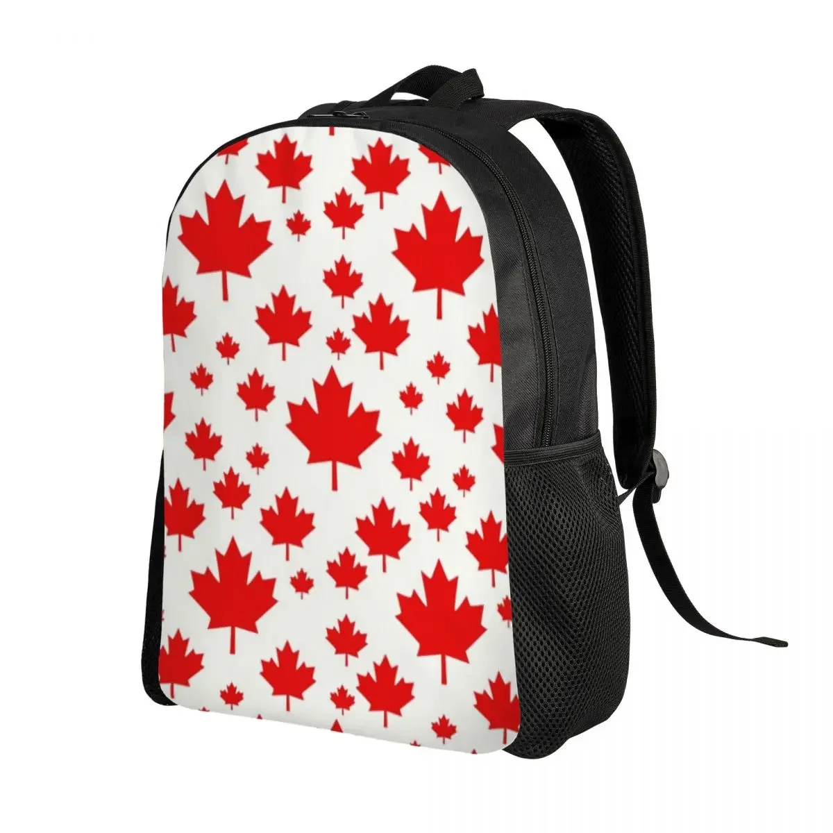 Mochila con emblema de la bandera de la hoja de arce de Canadá para hombres y mujeres, mochila para estudiantes universitarios, se adapta a bolsas para portátiles de 15 pulgadas