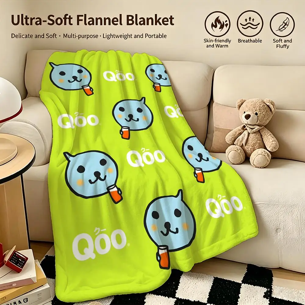 drink Q-Qoo-O Throw Warm Soft Flannel Blanket, Multi-use for Sofa Bed Camping Travel Nap
