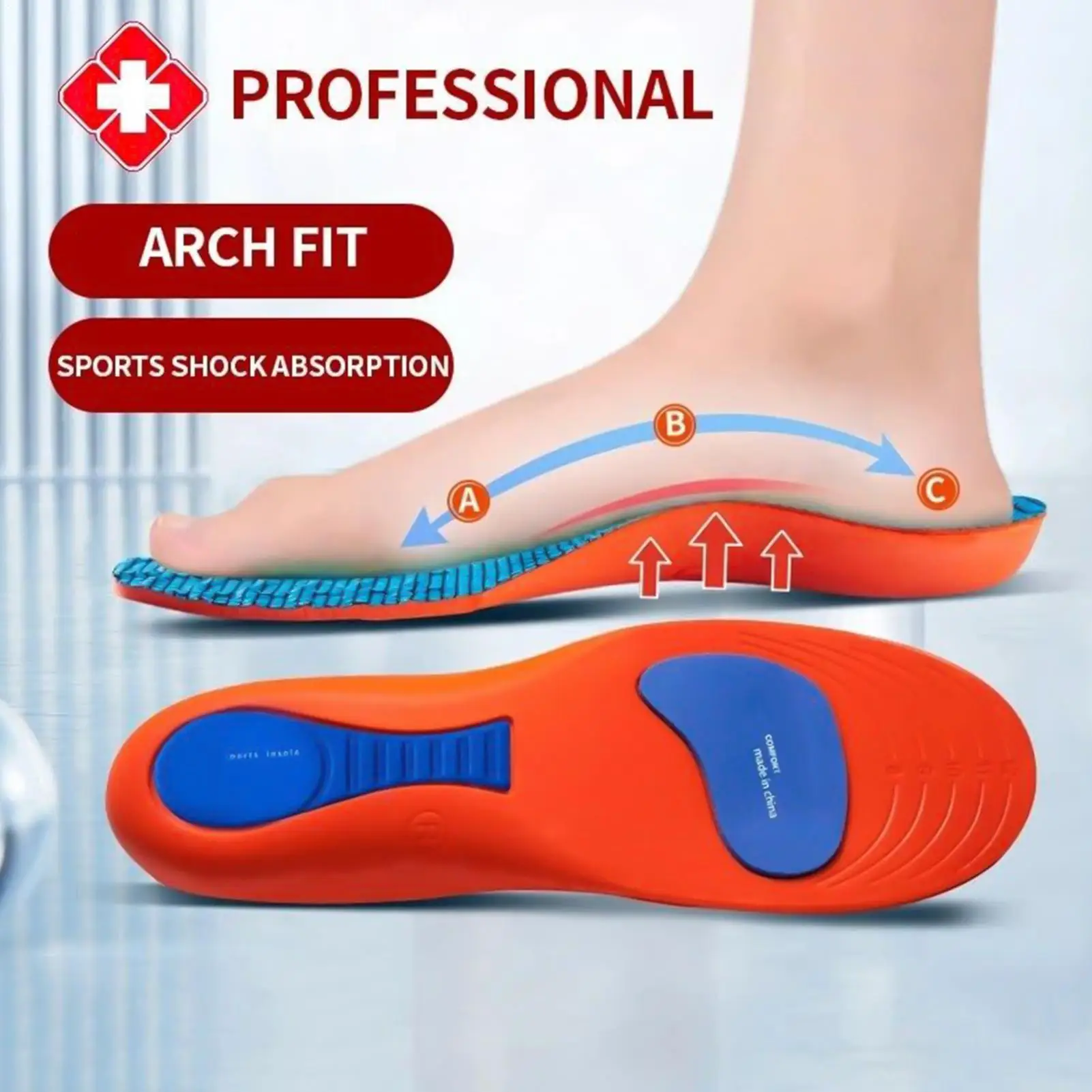 إمرأة قوس دعم إدراج 2 قطعة منصات الراحة القدم أقدام مسطحة النعال للنساء المراهقين الرياضة حذاء رياضة طويلة الدائمة الجري #2