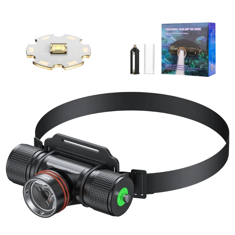 

Scubas Diving Headlamp Professional Underwater Headlight Waterproof Dives Head Light Flashlight Swimming Headlight