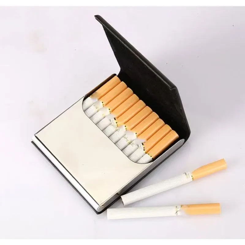 10er-Pack Edelstahl-Zigarettenetui, wasserdicht, personalisierbar, modisch, Metall-Zigarettenbox, Geschenk für Männer