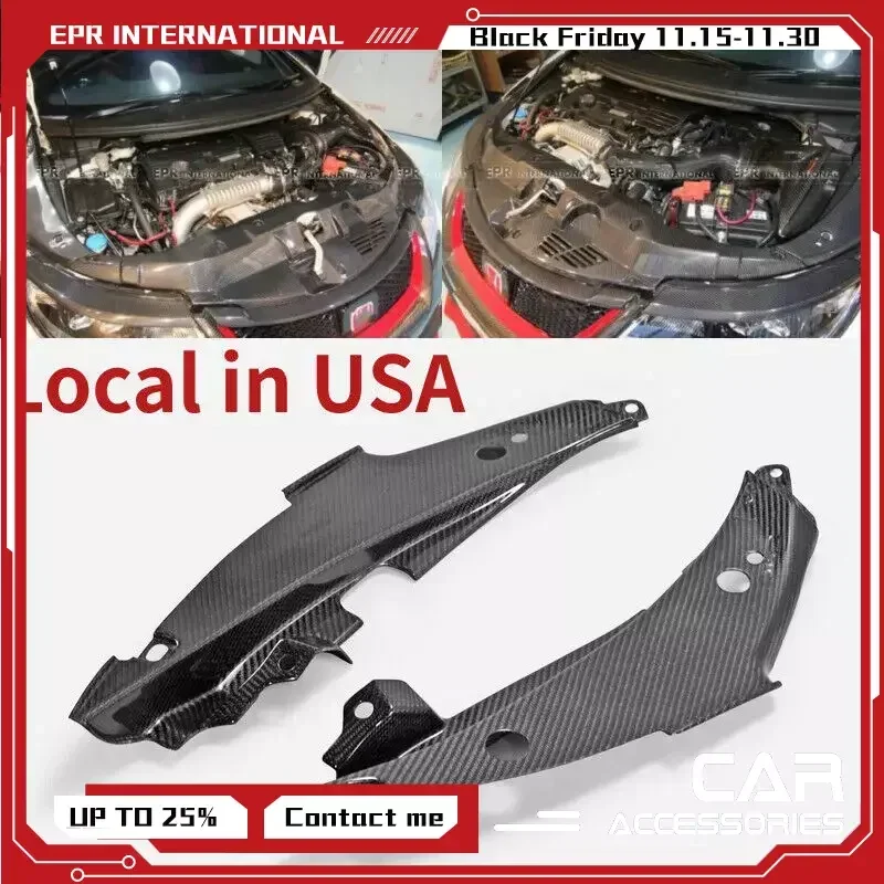 

(Local in USA) For Civic FK2 15-17 Typ-R Carbon Fiber Engine Bay Side Panel Cover Inner Trim