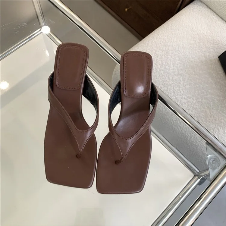 Women's Multi-Color Square-Toe Thong Slide Sandals, Single Strap Casual Flat Slippers, Ideal for Summer, Beach & Everyday Wear