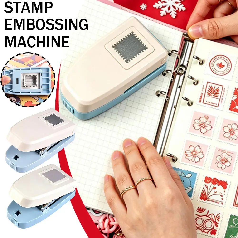 Creative Stamp Embossing Puncher 40×30mm Carbon Steel Blade Paper Punch, Lever‑Handle Lockable Postage Stamp Shape Cutter