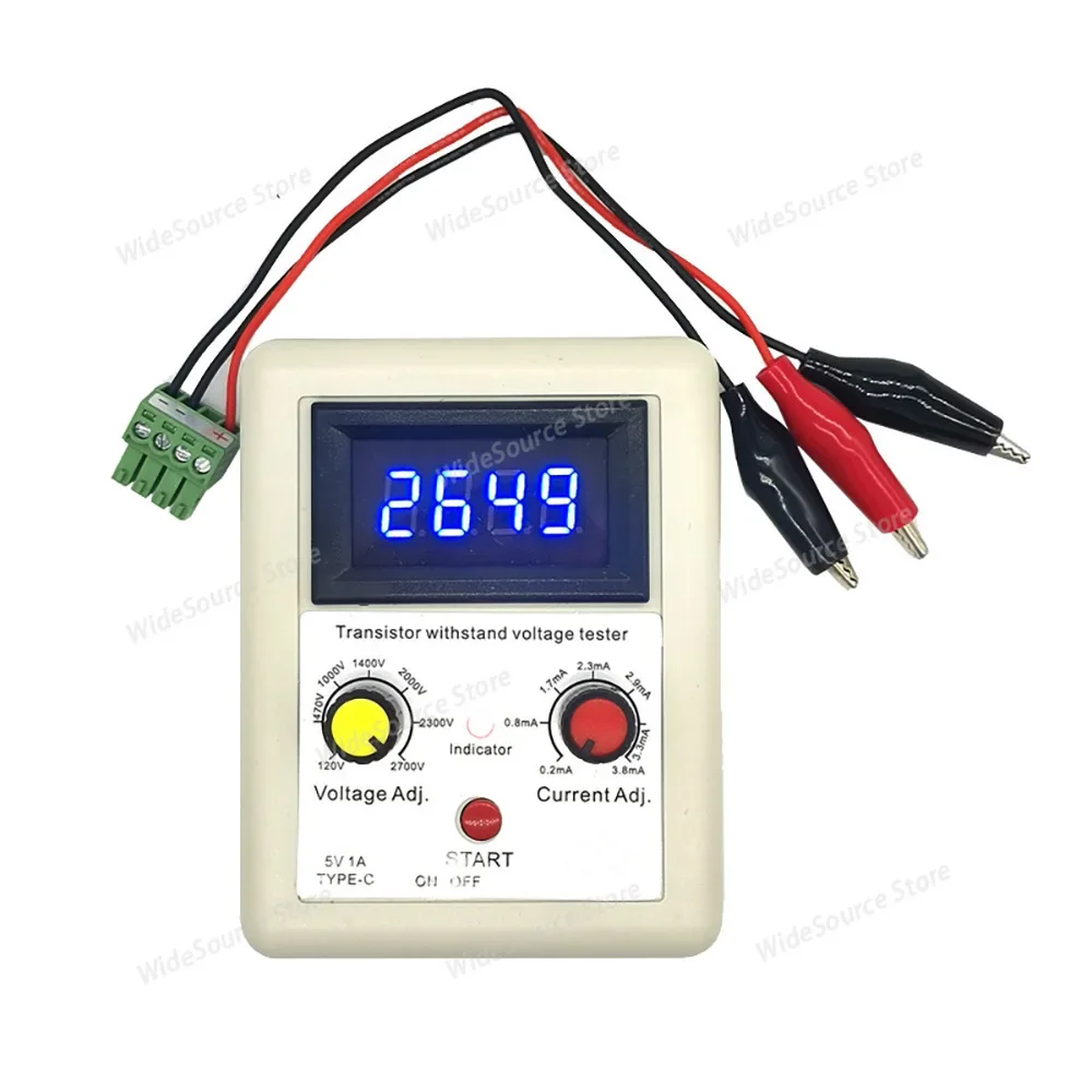 Type-C Digital Transistor Voltage Withstanding Tester DC 120-2700V 0.2-3.8mA MOSFET Triode IGBT Diode Capacitor Measurer