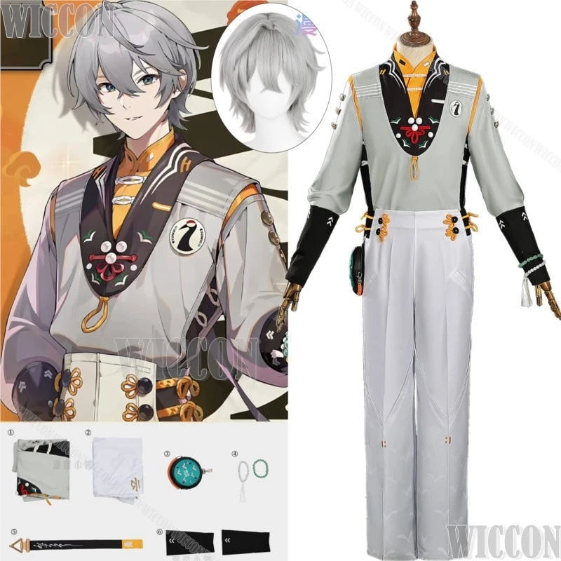 

Wise New Skin Suit Game Zenless Zone Zero Cosplay Chinese Style Full Set Clothes Wig Man Halloween Party Carnival Suit Comic Con