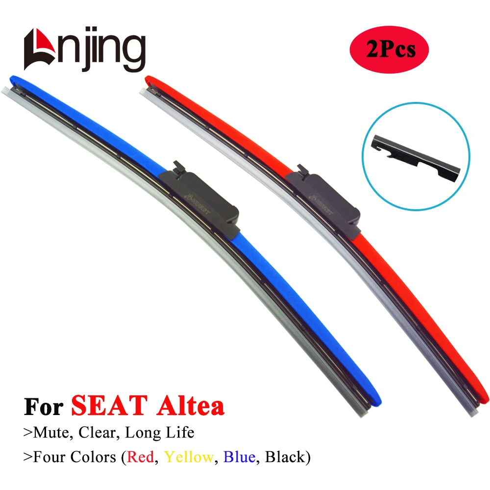 

LNJING Colorful Wiper Blades For SEAT Altea XL Freetrack 5P MPV 2004 2006 2009 2010 2012 2013 2014 2015 Car Exterior Accessories