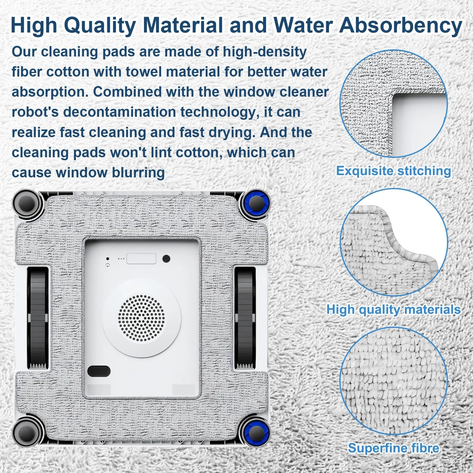 Cleaning Rag for ECOVACS WINBOT W2S/ W2S Omni Window Cleaning Robot Washable and Reusable W2S Mop Pad Accessories Replacement view 5