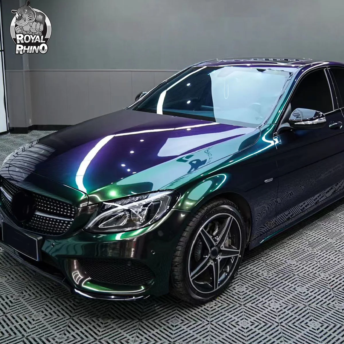 PET Super Glitter Diamond Aurora Green Chameleon Paint Color Shift Car Wrapping Film Cover Vinyl Film Glossy Metallic