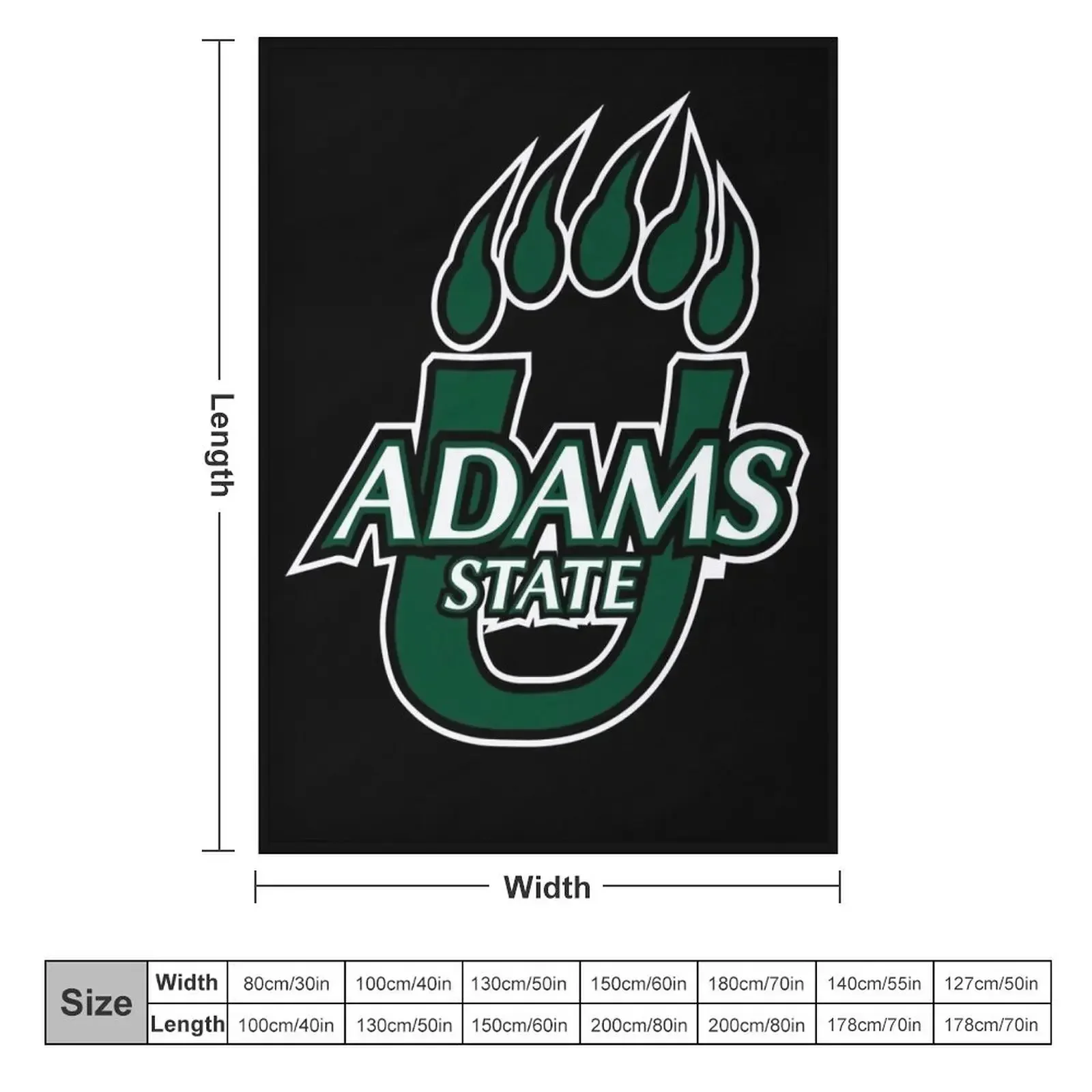 Adams State University Grizzlies logo Throw Blanket Soft Luxury Extra Large Throw Blankets