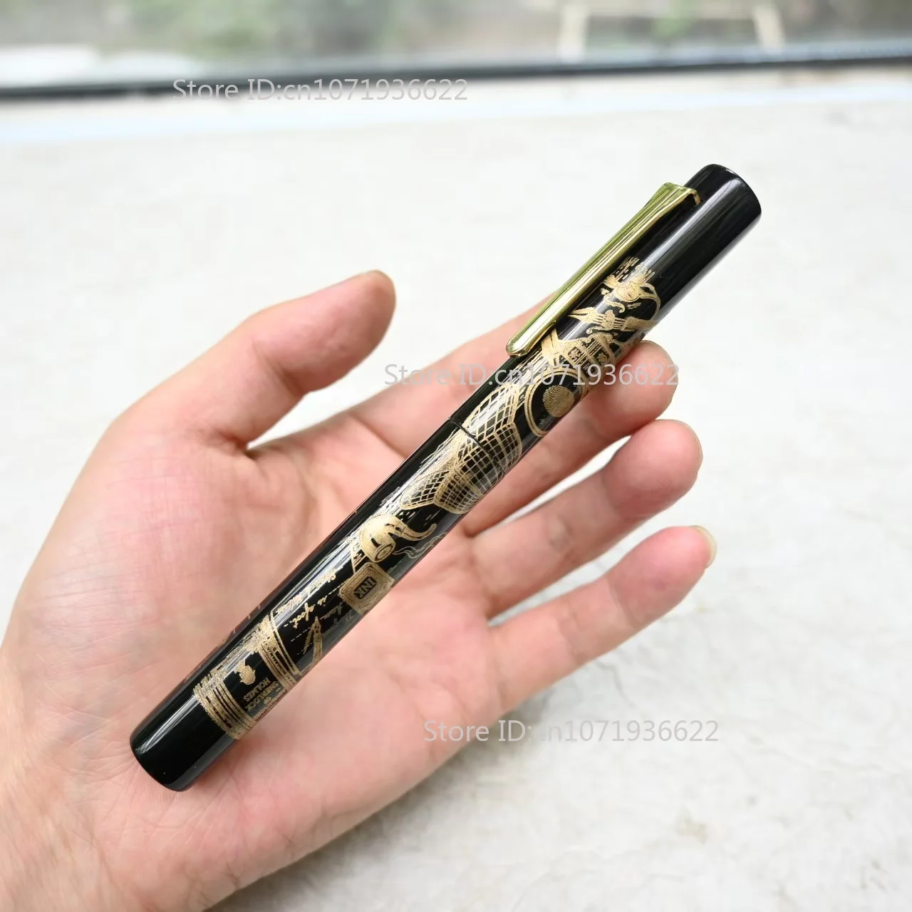 Hand Lacquer Carving  Ebonite Fountain Pen Cumberland Hard Rubber NO.6 BOCK EF/F/M   Business Writing Stationery Student Gift