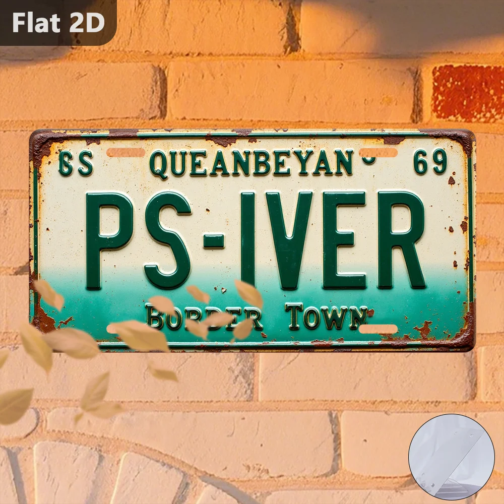 1pc, Only for Decoration Decor,  Sign Border Town, Retro Home Decor, License Plate Shaped,Gifts for Family and Friends