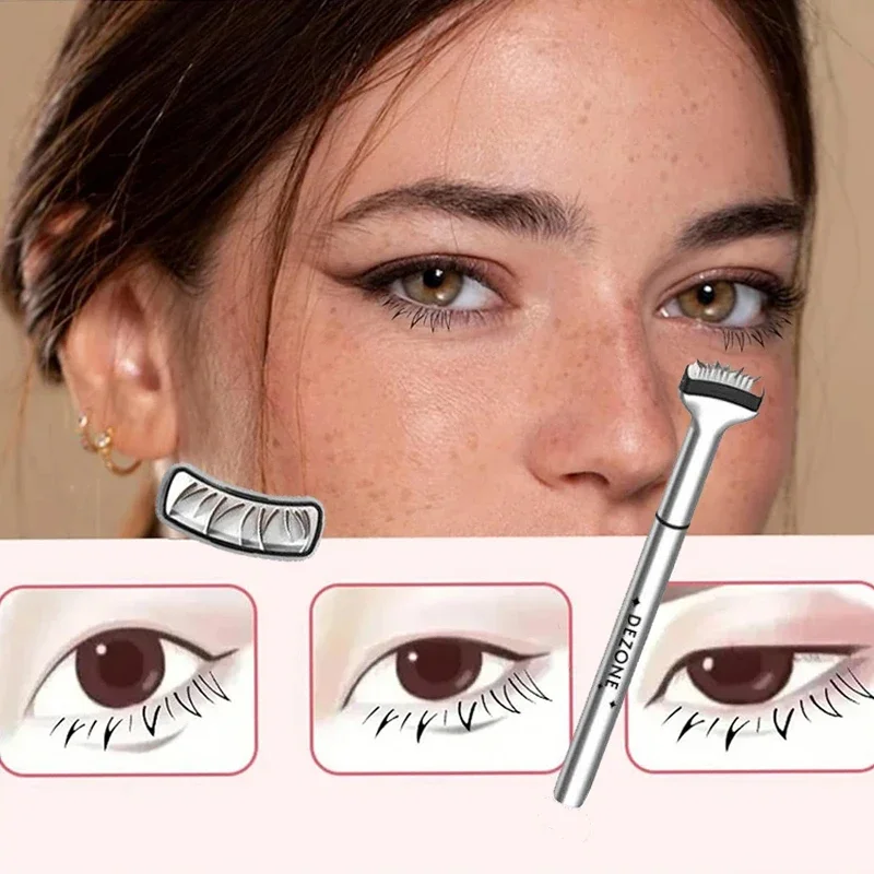 Waterproof Lower Eyelash Stamp Set Eyelash Seal Tool Eyeliner Pen Quick Dry Eye Liner Reusable Eyelash Stamp Set Makeup Women