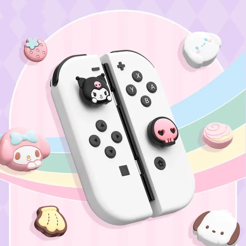 Sanrio Kuromi My Melody Cinnamoroll Nintendo Switch Rocker Hat Ns Oled Game Console Remote Sensing Silica Gel Protective Case