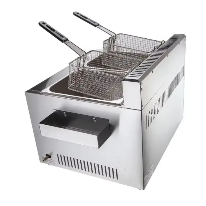 Friteuse à gaz Double cylindre 10L + 10L, Pot de poulet frit Commercial, maison, friteuse de fête