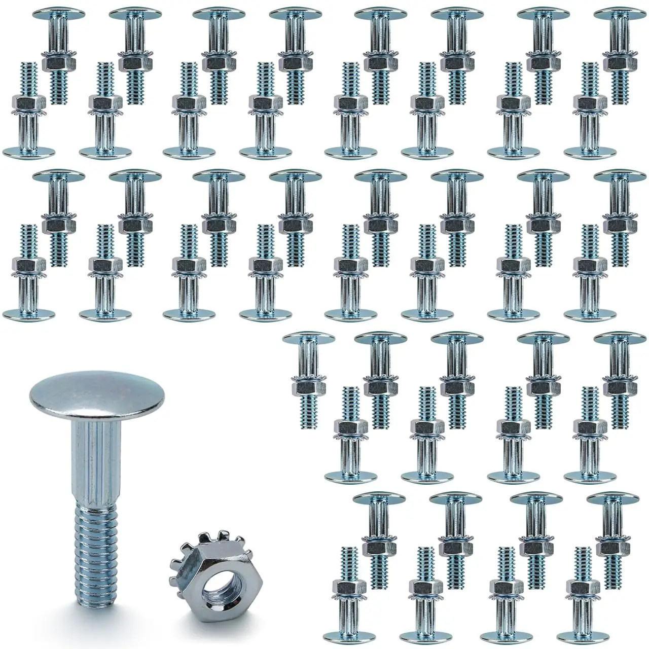 

50 Pack 1 1/4" Carriage Bolt & Nut Kit for Overhead Todco Whiting Door Hinge Morgan Supreme Box Truck Trailer Roll Up Door Repai