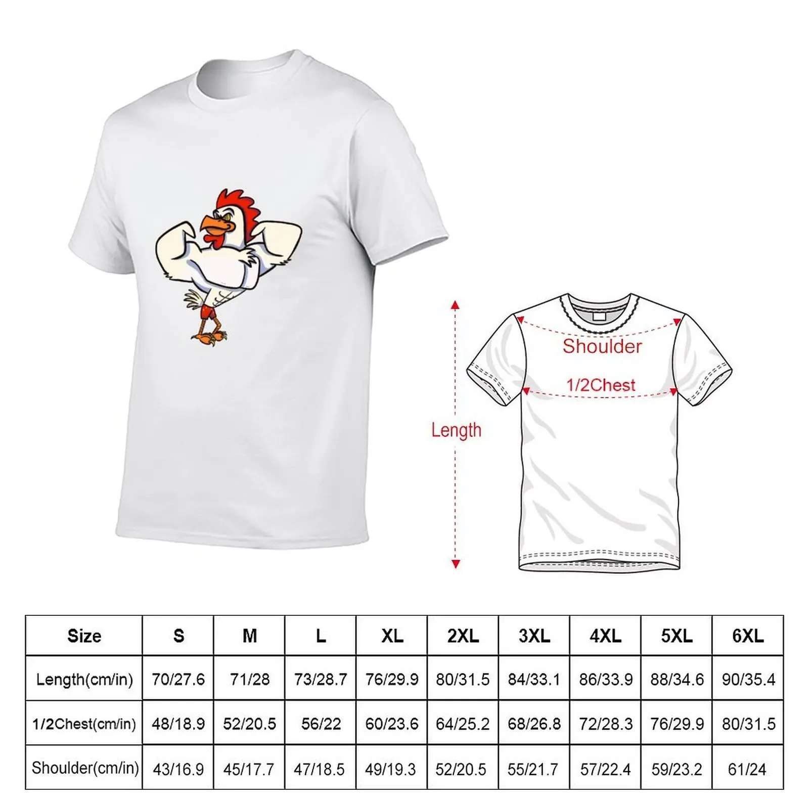 bodybuilding chicken going to gym T-Shirt t shirts designer t shirt man cotton T-Shirt