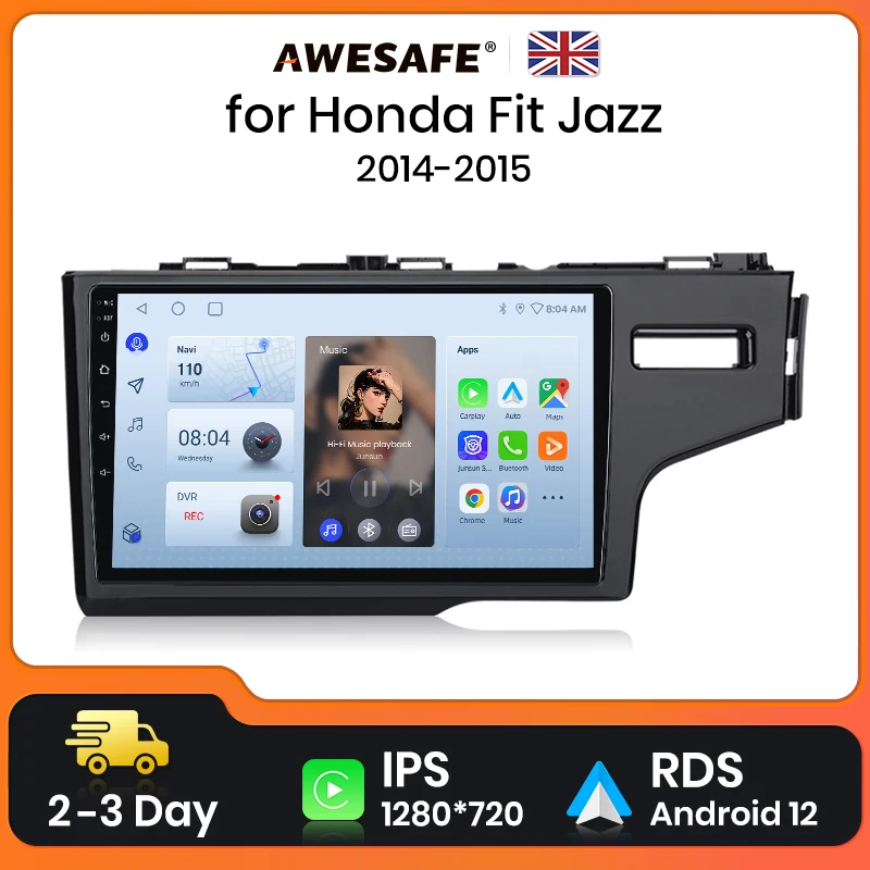 AWESAFE Wireless CarPlay Android Auto Radio For Honda Fit Jazz 2014 2015 GPS Navigation Stereo Car Intelligent Systems