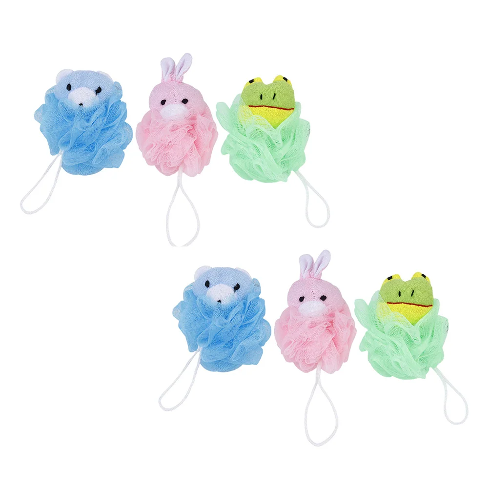 

6Pcs Cartoon Animal Bath Balls Adorable Showering Accessory Gentle Exfoliation Portable Household Bathroom Essentials