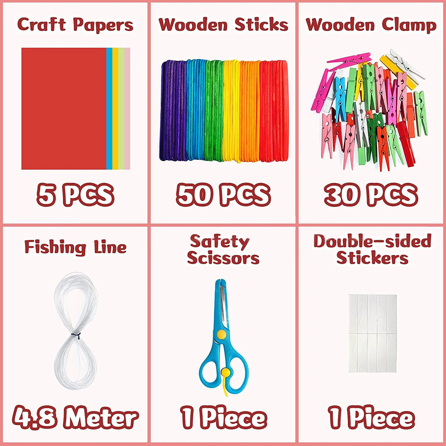 Kids DIY Arts Supplies Colorful Pipe Cleaners Craft Kit Popsicle Plush Sticks Pompoms Stickers Children Montessori Education Toy