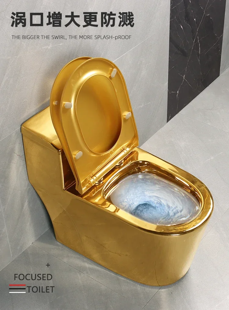 Gold toilet seat large diameter color toilet local tyrant gold toilet European creative gold