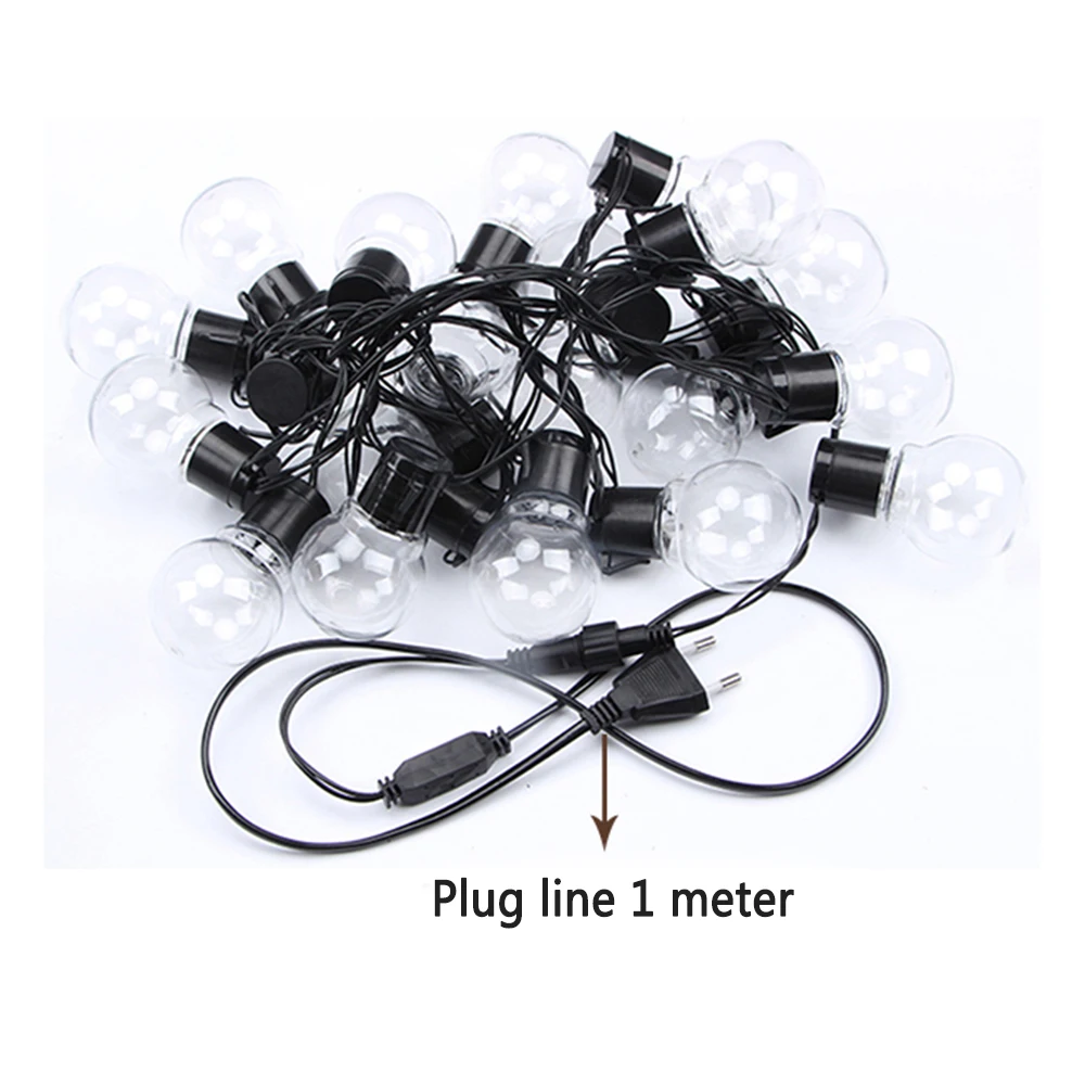 10 20LEDs/M LED Bulbs Outdoor Camp String Lights EU US Plug LED Fairy Lights 3M 6M Party Wedding Garden Street Patio Decoration