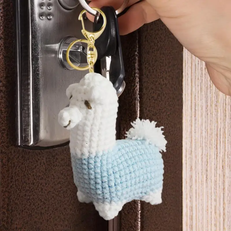 Positive Crochet Animals Crochet Bag Charm Knitting Crafts Charm Inspirational Hand-Woven Ornament For Birthday Wallet Backpack