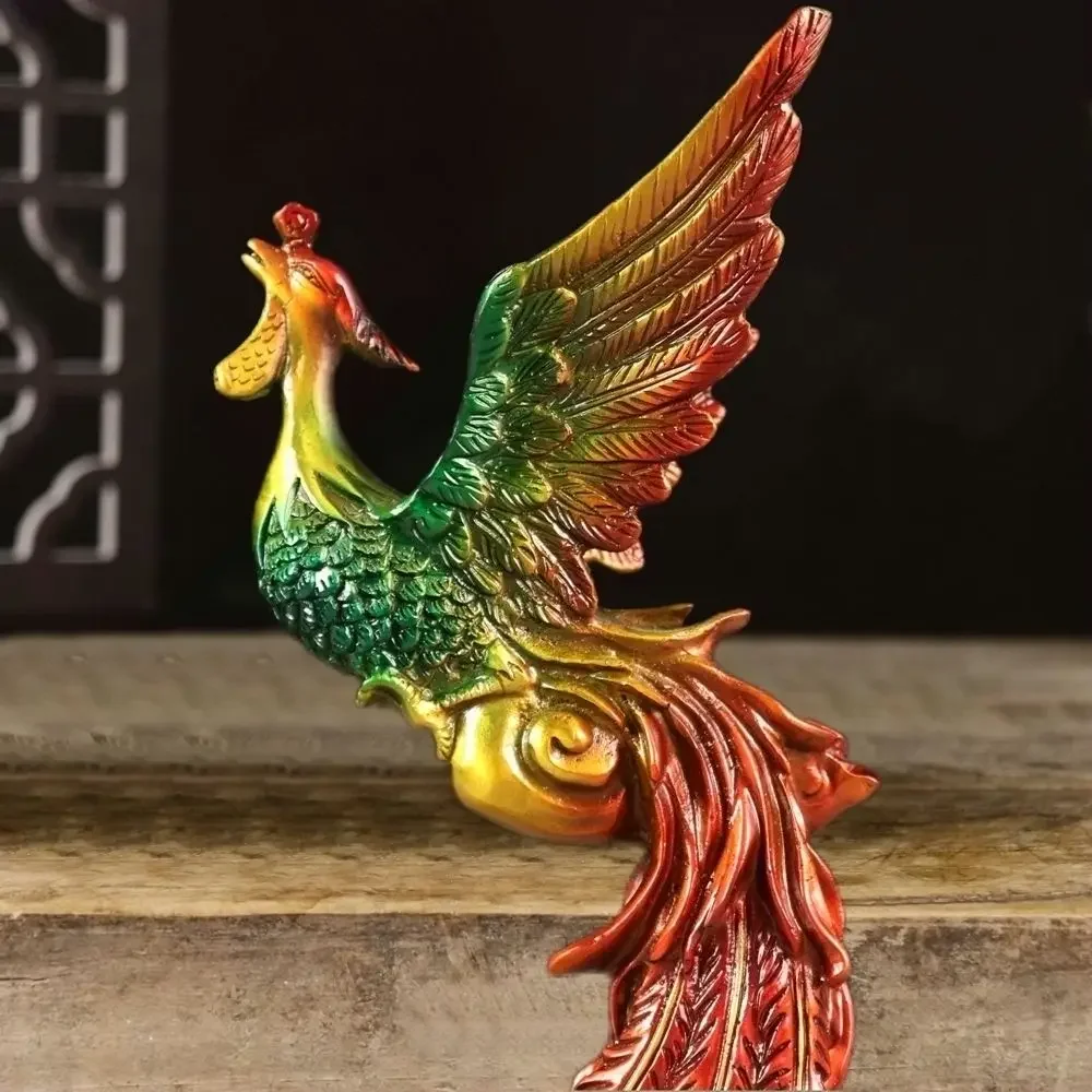 Copper painted simulated phoenix ornament Lucky Home Decoration Phoenix Dance Nine Heavens Crafts