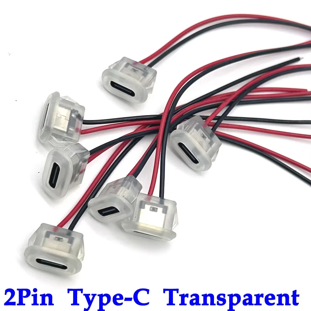 Wasserdichter USB-C-Buchsenstecker, Typ-C-Female-Connector, 2-poliger Schnellladeanschluss 3A, Stromverlängerungskabel, Crimp-Direktmontage, geeignet für Smartphones, Tablets, elektronische Geräte und industrielle Anwe – Detail 3