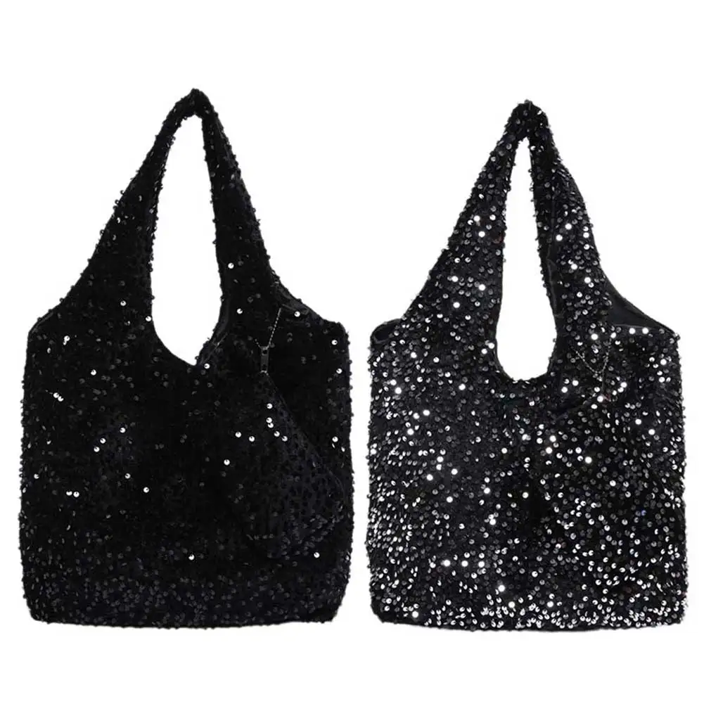 

Tote Bag for Women Sequin Shoulder Bag Trendy Hobo Bag Underarm Bag for Work Travel Shopping