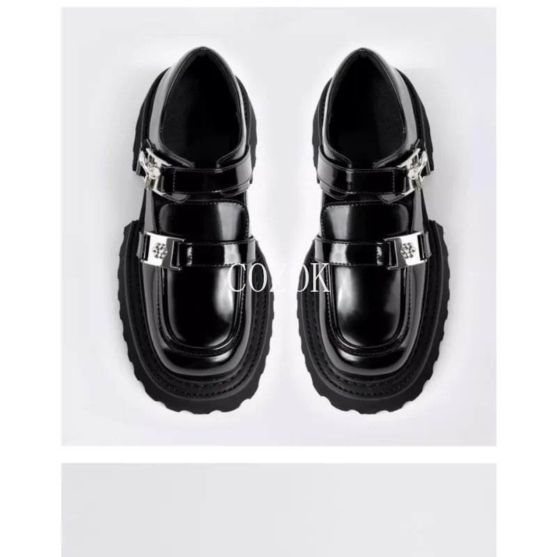 

2023 New Thick Sole Women's Pumps Japanese College Style with Metal Clasp Retro Platform Jk Mary Jane Shoes