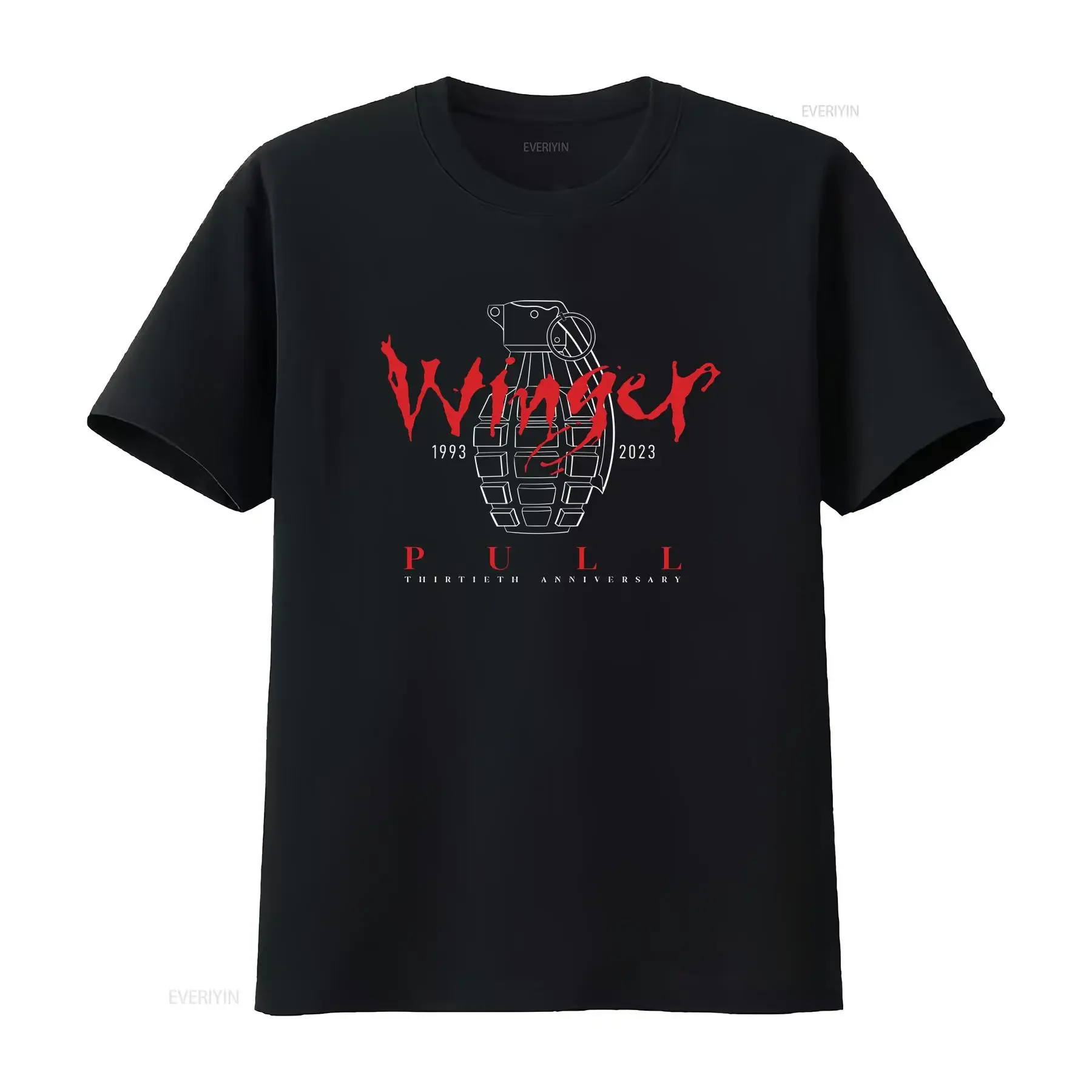 New Winger Band 1993 2023 Cotton Black S 5XL T Shirt JU626 vintage Washed Stylish Slightly graphic Casual Versatile