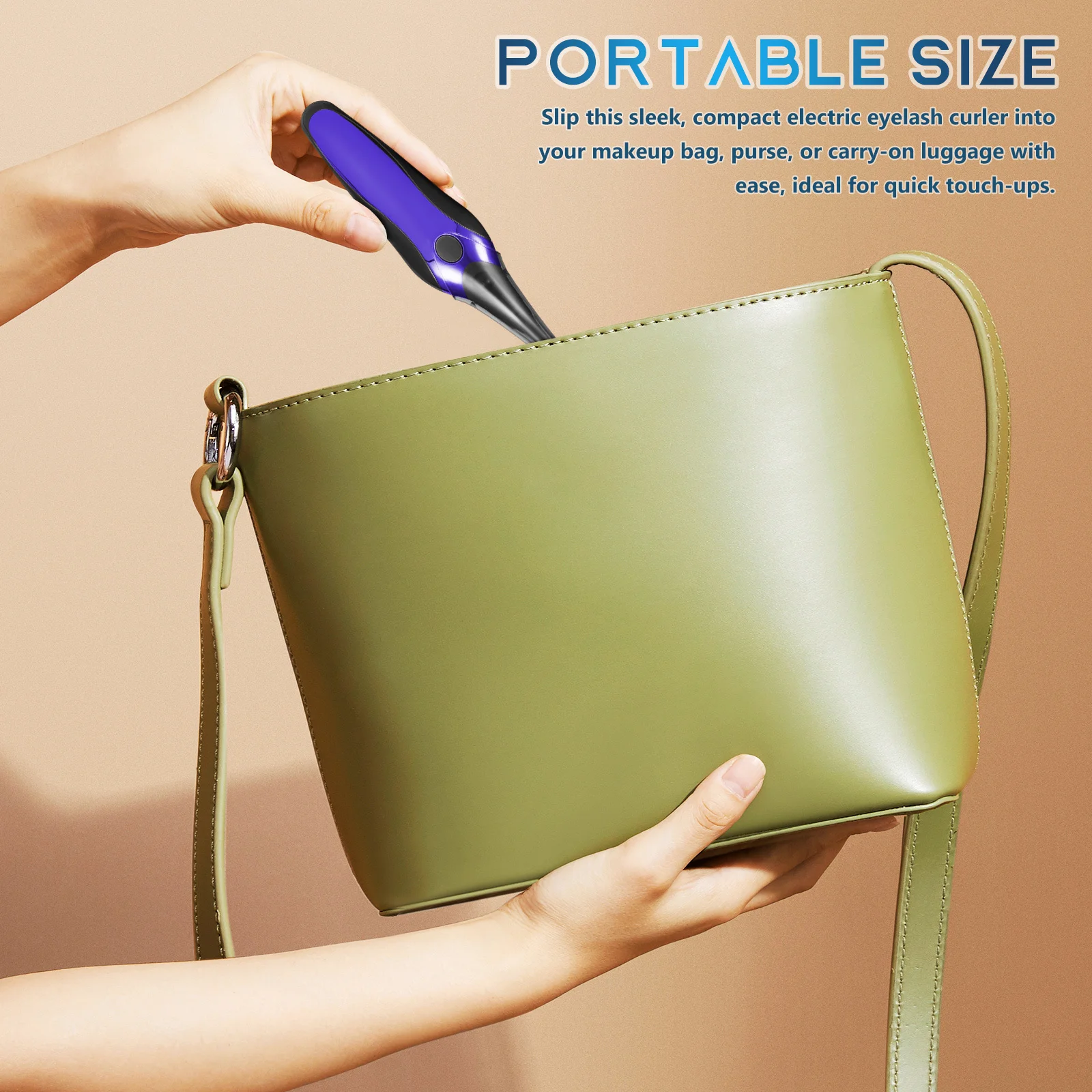 Rizador de pestañas eléctrico portátil, herramienta para rizar pestañas calentadas con Control de un solo toque, calentamiento rápido para pestañas postizas y maquillaje diario