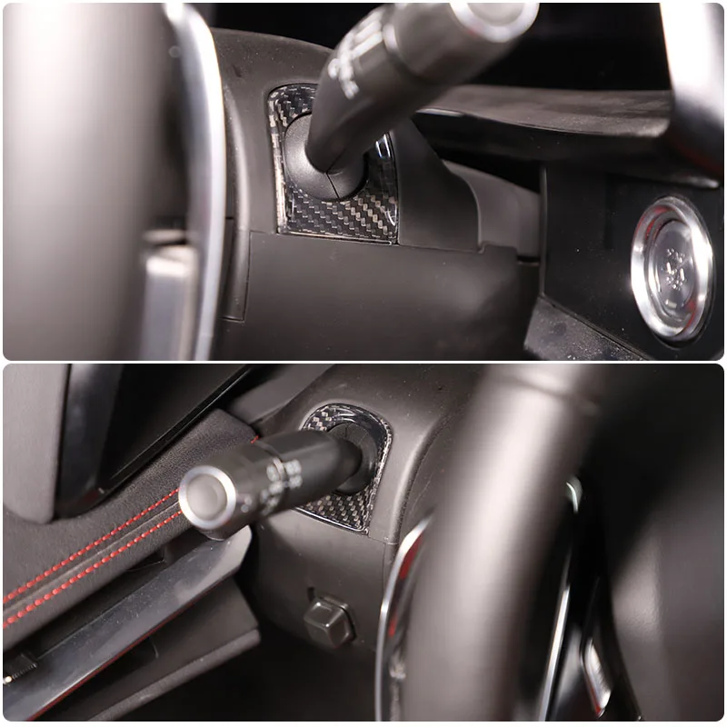

Real Carbon Fiber For Chevrolet Corvette C8 2020-2025 Steering wheel turn signal lever base cover Car Cover Trim Car Accessories