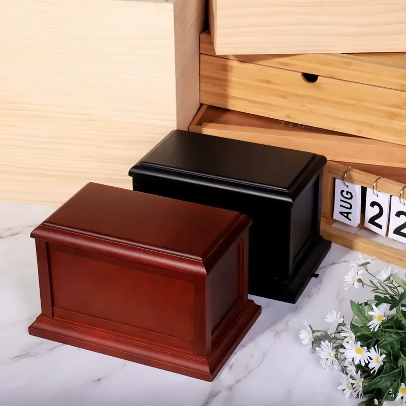 for Eco-friendly Paint Wooden Cremation Urn Biodegradable Birch Wood Ashes Keepsake Pet Urns for Cats Dogs