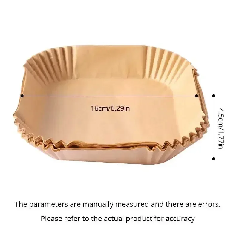 50/100 Stuks Air Friteuse Wegwerp Papier Non-stick Airfryer Bakpapier Vierkante Air-Fryer Papieren Liners Papier keuken Accessoires