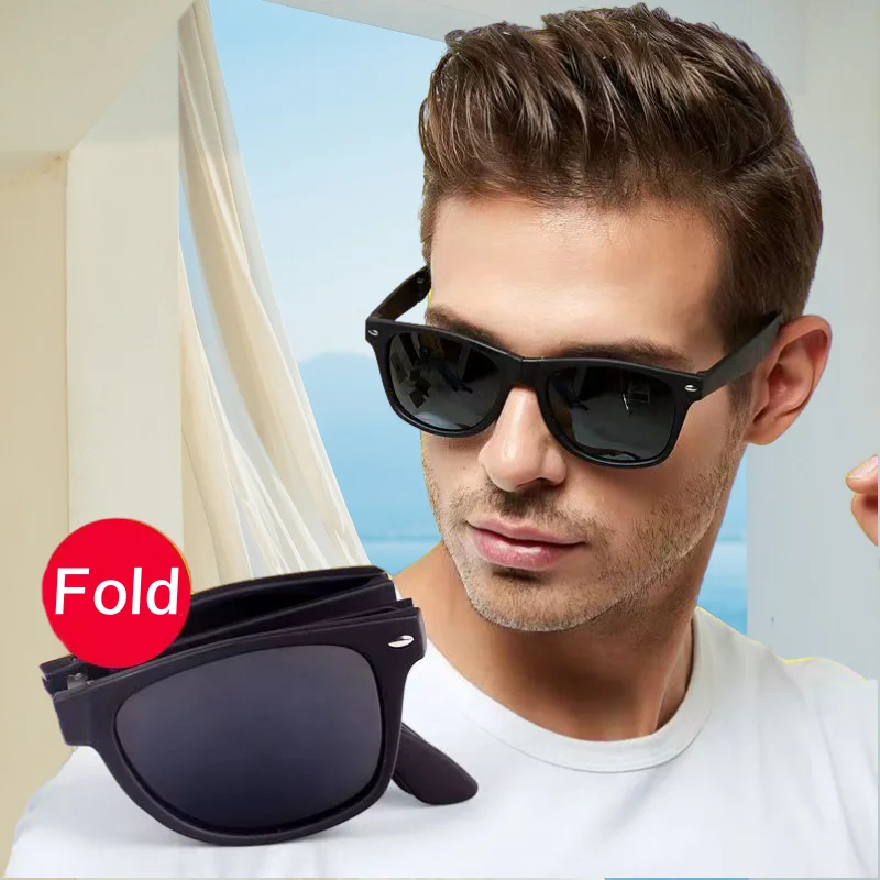 Neue Modische Faltbare Sonnenbrille für Herren Markendesigner-Brillen für Damen Faltbare Modische Quadratische Tragbare Outdoor-Sport-Sonnenbrille für Männer – Detail 2
