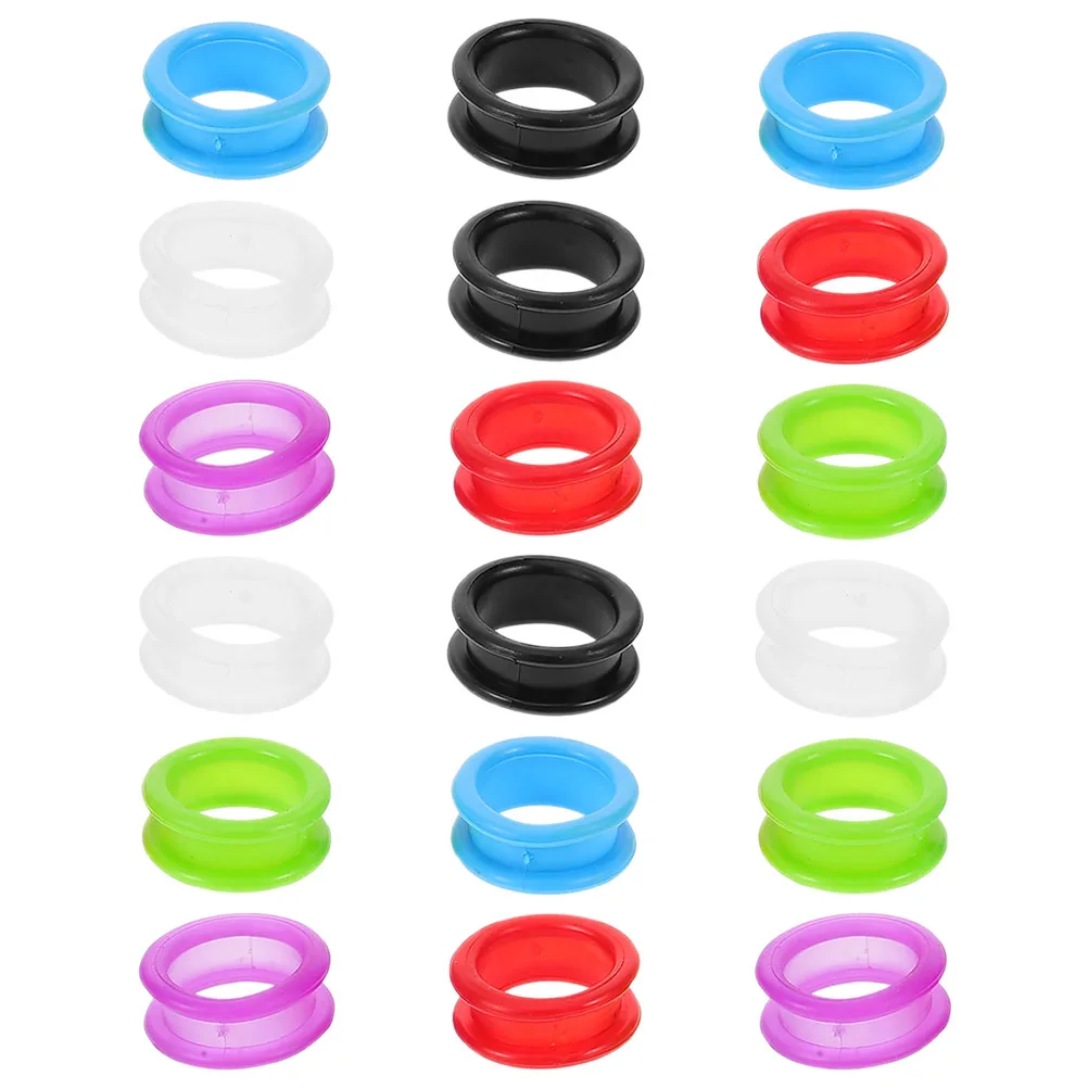 

18pcs Colored Silicone Finger Rings Soft Scissors Grips Hair Cutting Pet Grooming Shear Inserts Barber Dog Accessories