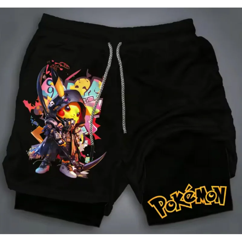 

Poké mon Elf Series Pikachu X Venom Style Double Shorts 2026 Summer Fashion Men's Breathable Loose Sweaters