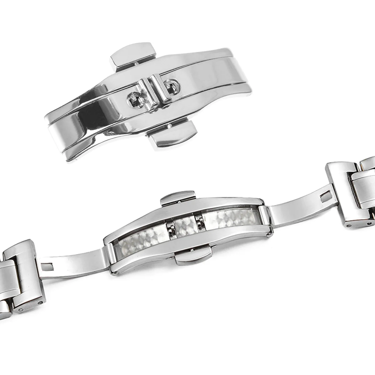 

18mm Watch Strap Clasp For Stainless Steel Push Button Band Butterfly Buckle