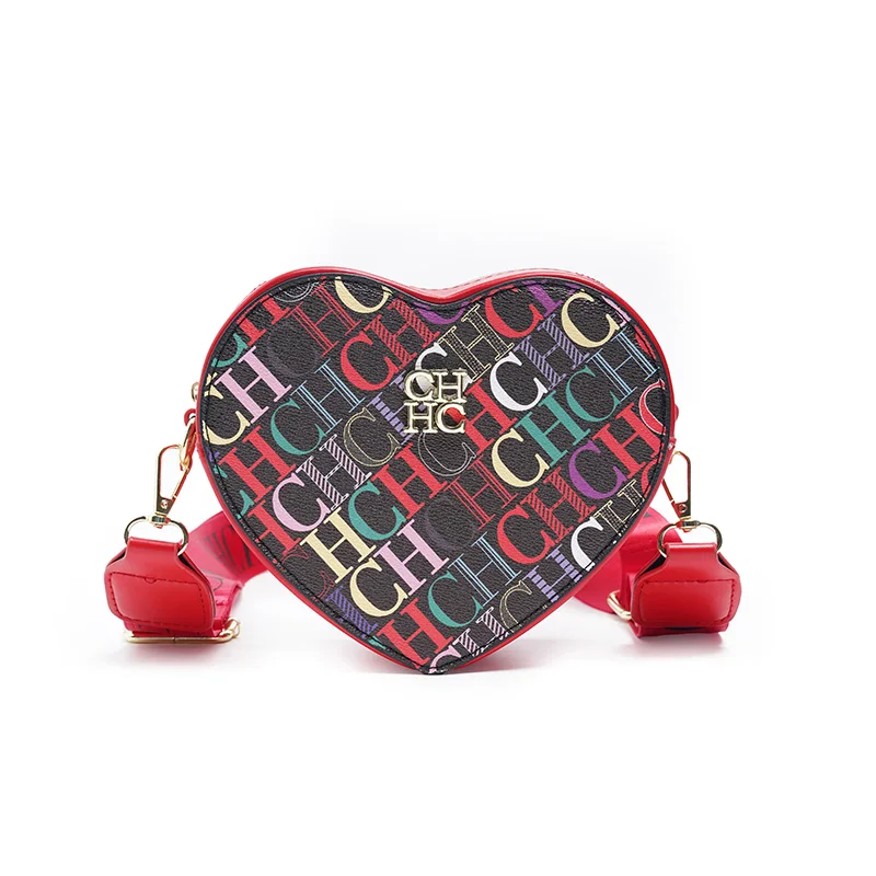 CH Small Bag Letters Printed Crossbody Bag Ladies Casual Cute Style Shoulder Bag Fashion Heart Shape Design High Quality Ladies