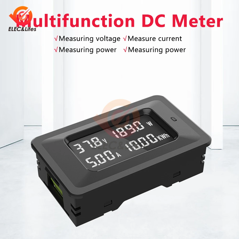 4 in 1 Voltage Current Power Energy meter Gauge DC 70V 20A 50A 100A Multifunction Voltmeter Ammeter Watt Power Meter