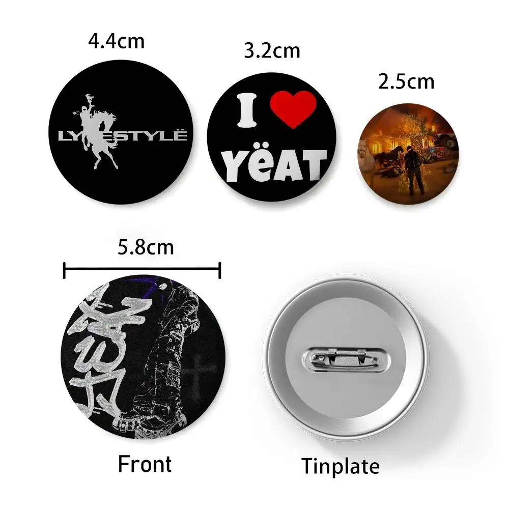 المغني Y-Yeat LyfestyleS شعار شارات مستديرة رائعة شارة دبابيس الإبداعية دبابيس للملابس قبعة ظهره هدية الملحقات