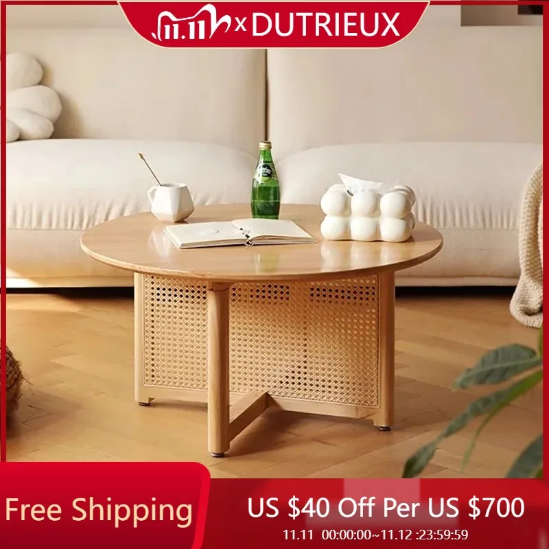 

Aesthetic Vintage Coffee Table Japanese Style Round Unique Modern Coffee Table Minimalist Simple Mesa Auxiliar Trendy Furniture