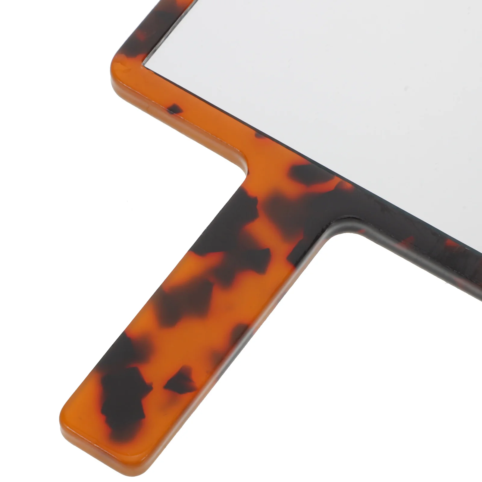 Retro Handheld Makeup Mirror Leopard Acetate Square Travel Mirror for Women Portable Purse Compact Dressing Tool