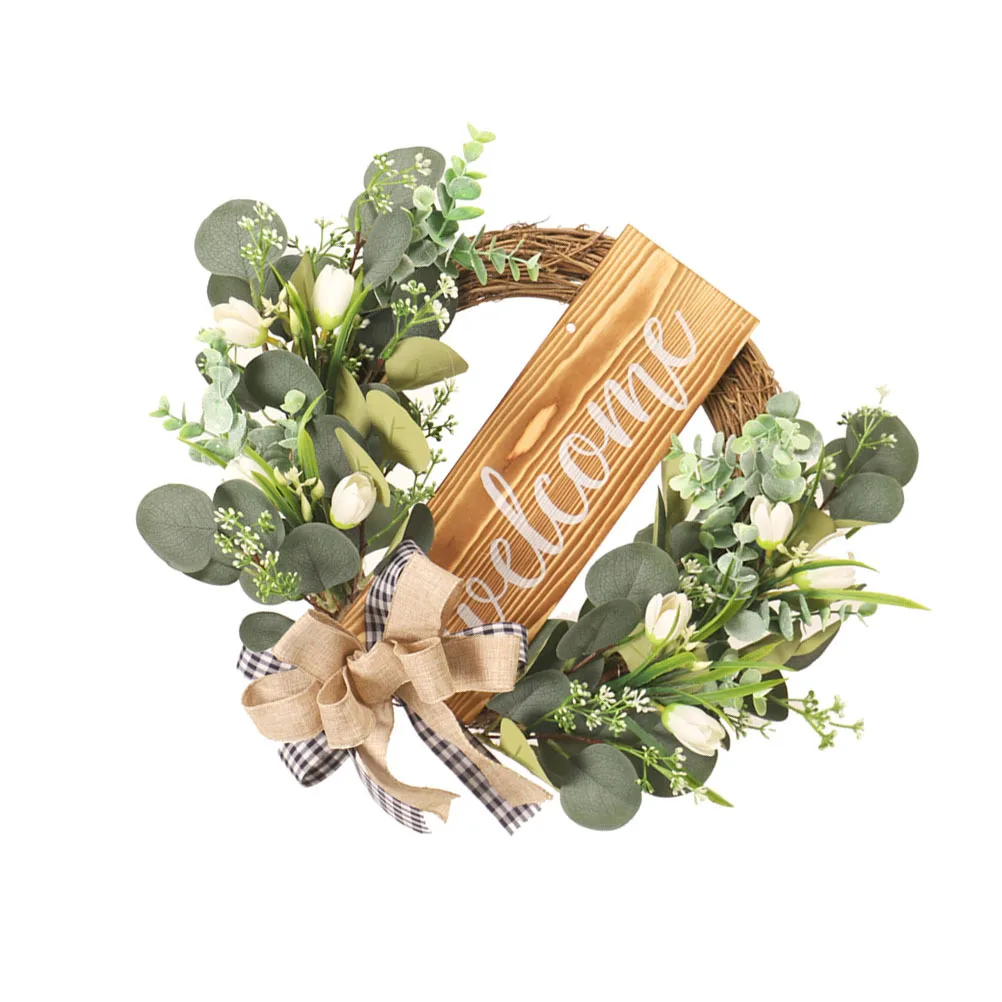 

1Pcs Simulation Eucalyptus Leaf Garland Board Rustic Natural Wreath Hanging Decor Artificial Plant Garland