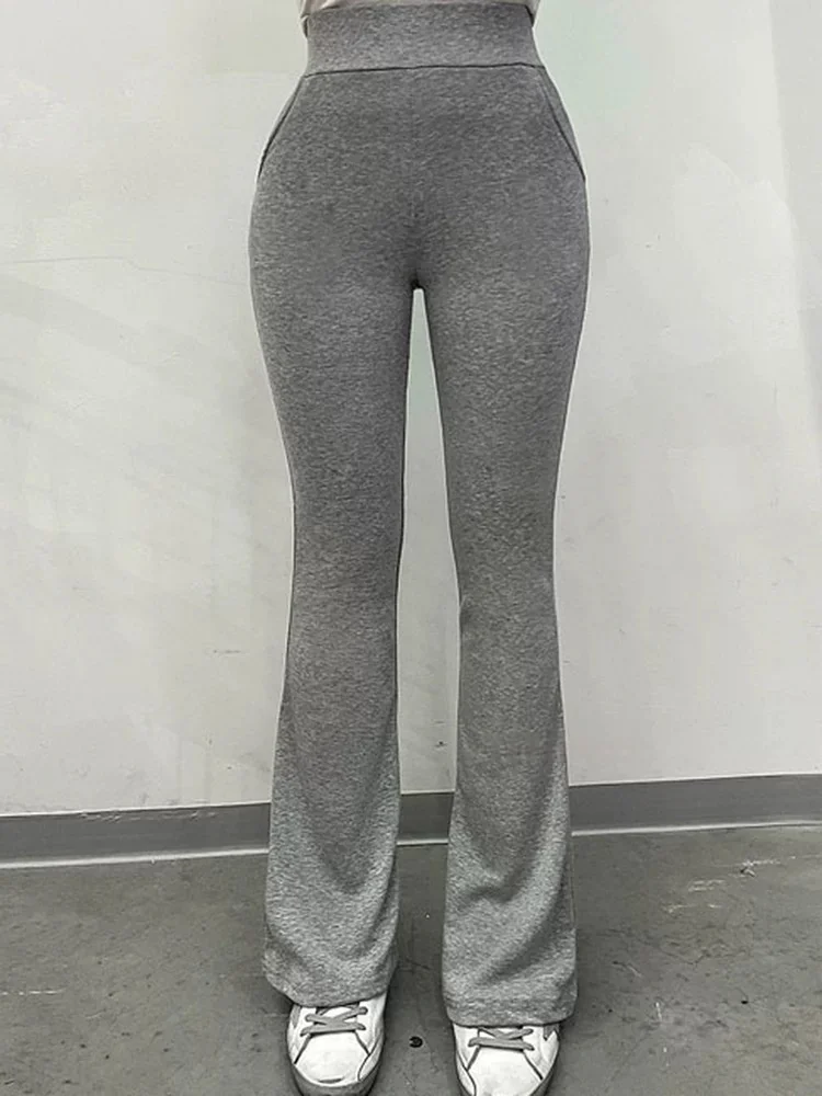 

East Gate New Handmade Slimming Long Pants Women's High Waist Elastic Flared Casual Trousers Comfortable Soft Fashionable