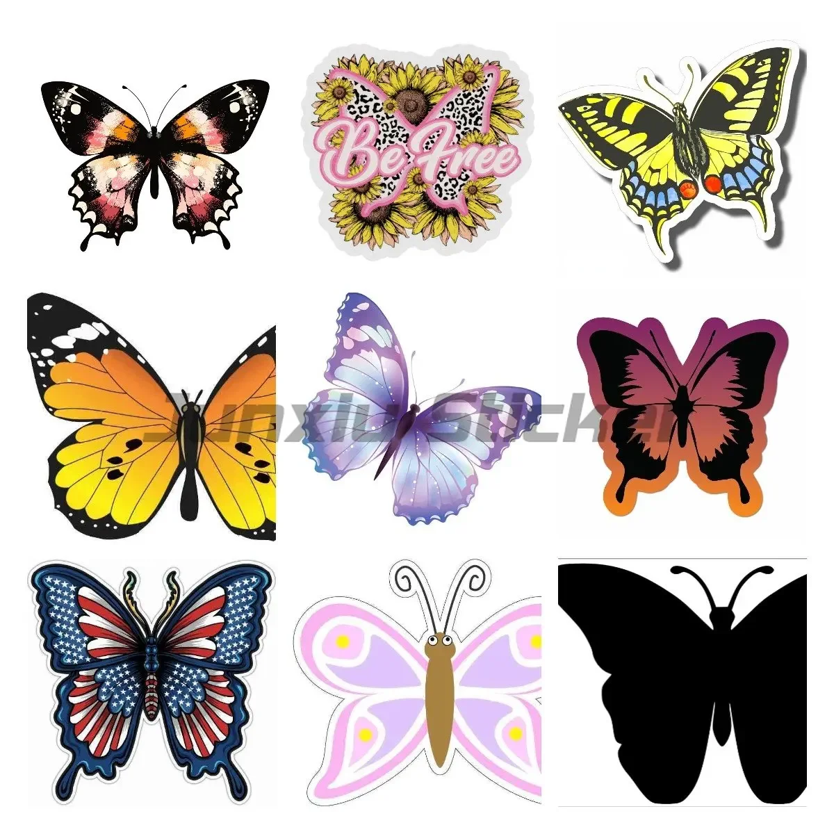

Beautiful Color Butterfly Decal PVC Motorcycle Helmet Laptop Car Sticker