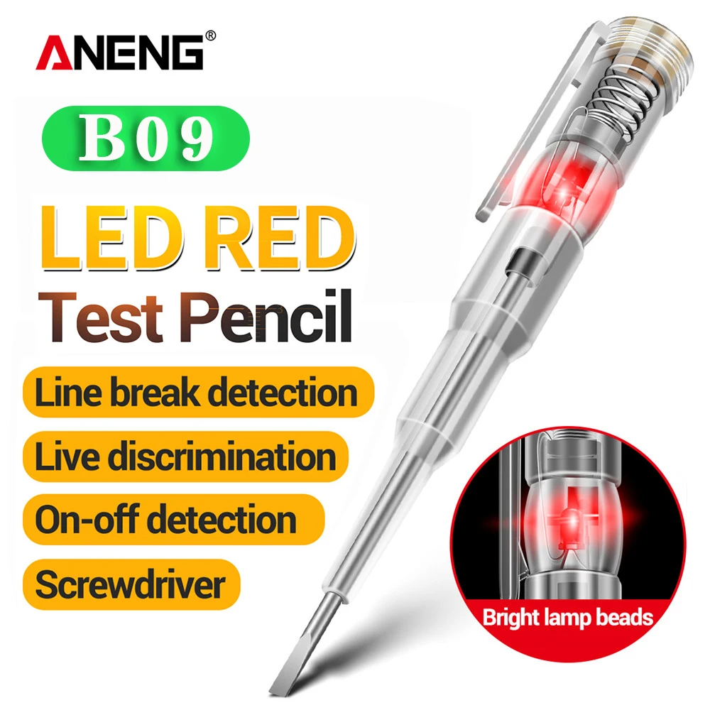 ANENG B09 Electrical Test Pen One Word Bit Screwdriver Non-contact Induction Intelligent Voltage Indicator Light Tester Pen Tool